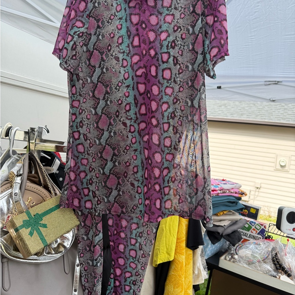 Vibrant Pink and Green Patterned Jumpsuit